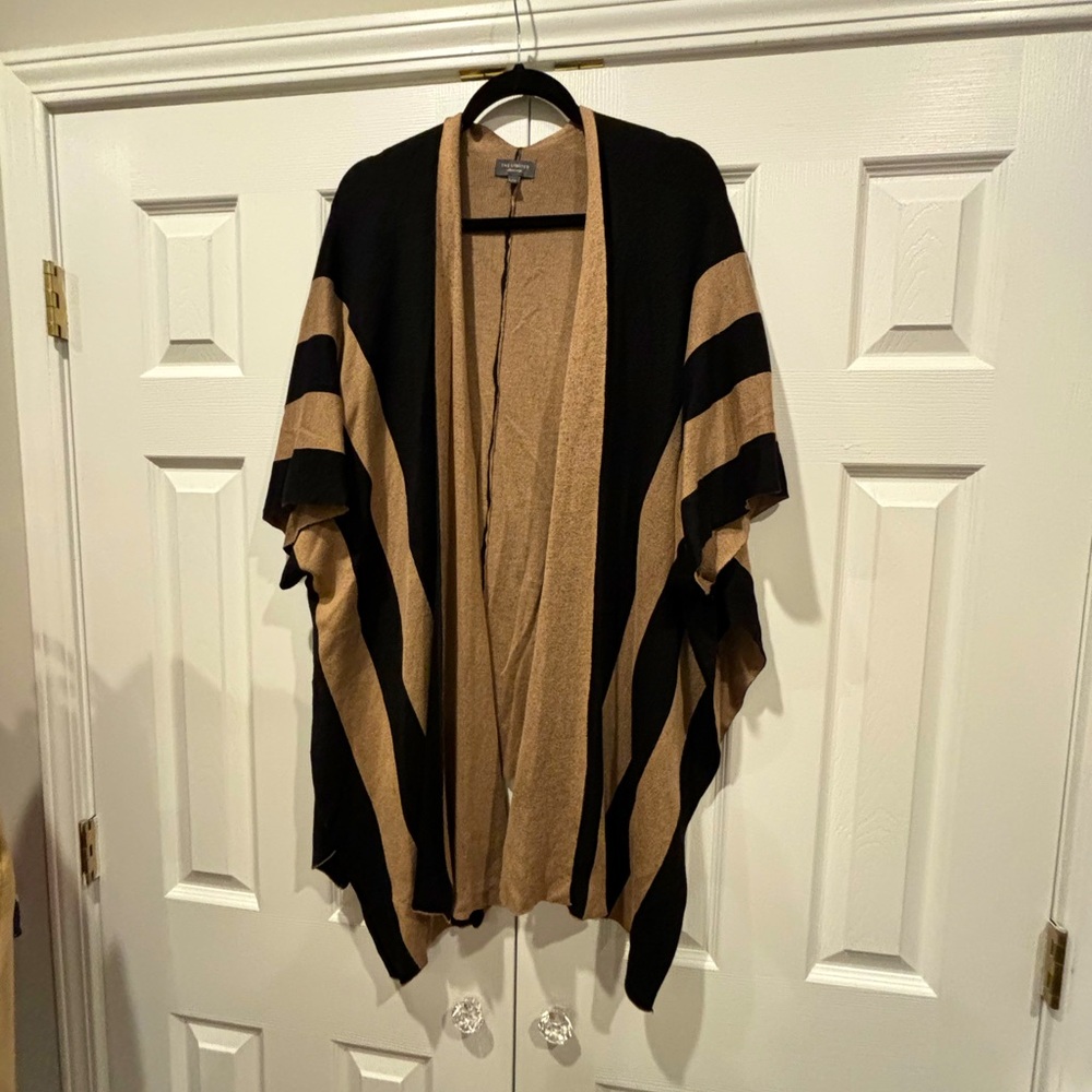 Caramel/ Black Kimono. Perfect Cover for Dress, Slacks, or Skirt. Great Coverage